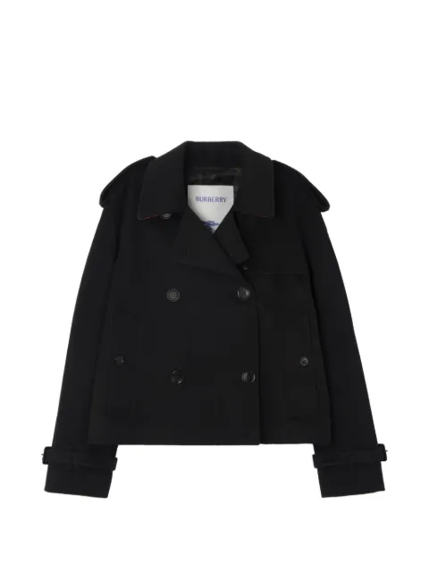 Burberry cropped cashmere Mayfair trench jacket Black 8134193