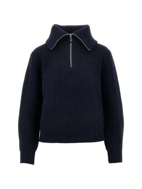 Weekend Max Mara half-zip ribbed-knit sweater Blue 2625366182600MM12082F010