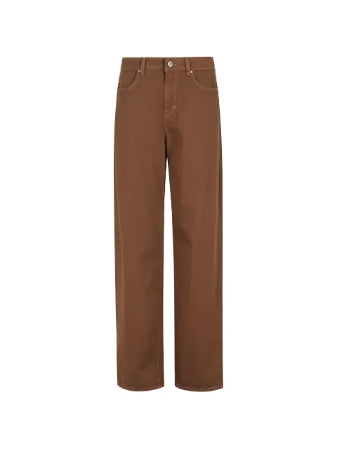 Max Mara logo-patch wide-leg trousers Brown 2616131111600384003