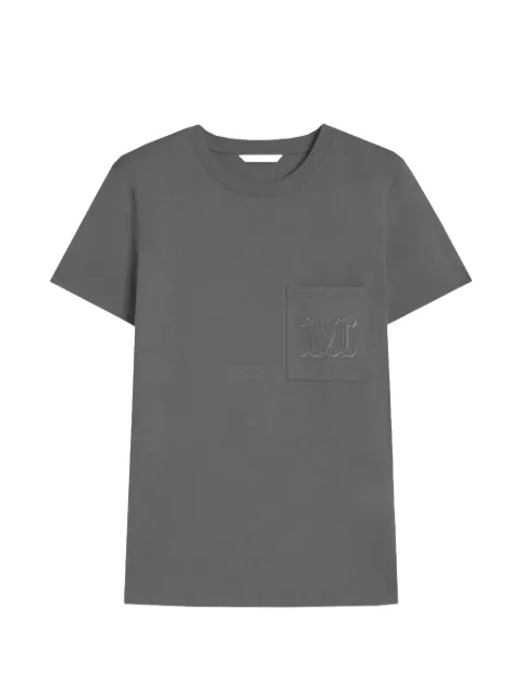Max Mara logo-embroidered pocket T-shirt Grey 2611941022600153006
