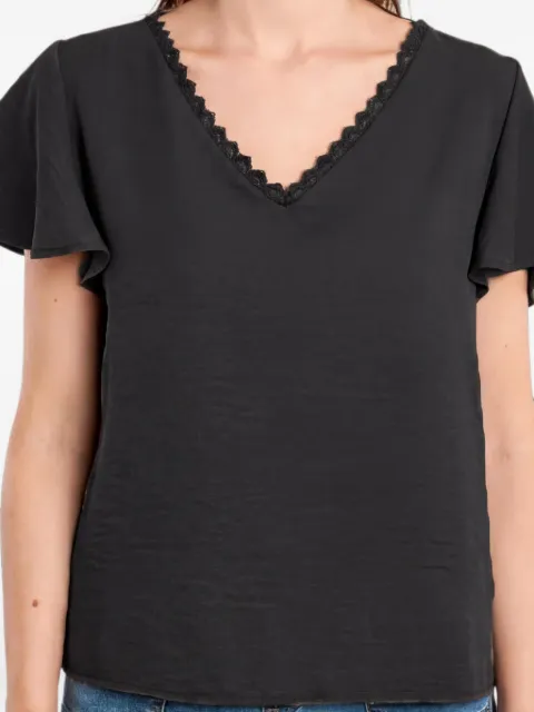 Molly Bracken flutter-sleeve top Black LA1936EP