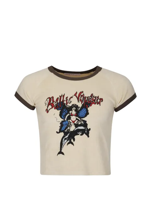 Stockholm Surfboard Club graphic-print raglan T-shirt Neutrals W1000328B60