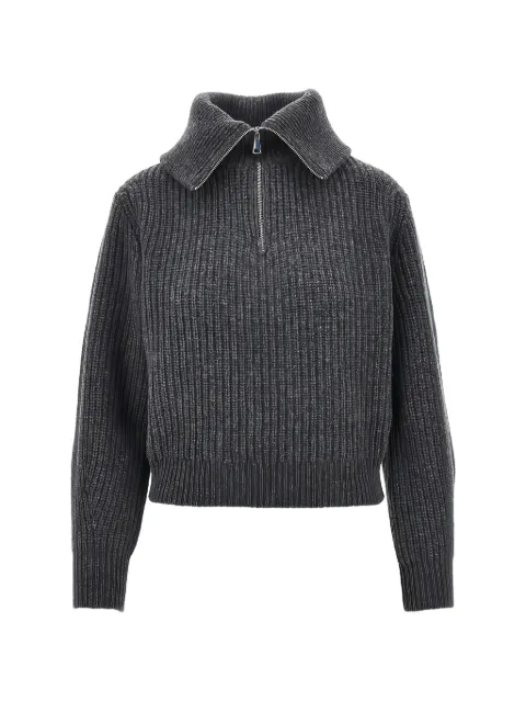 Weekend Max Mara wool zip-up roll-neck jumper - dark grey Grey 2625366182600