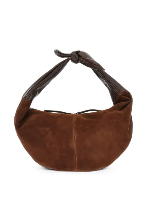 AUTENTICA 504 Adara knot-detail suede tote bag Brown F26AMSD1245