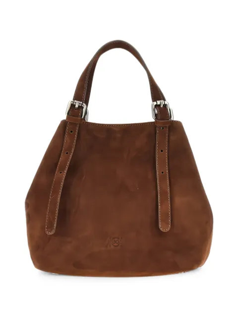 AUTENTICA 504 small Galatea buckle-detail suede tote bag Brown S26GSSDSUEDE1245