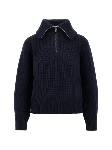 Weekend Max Mara wool zip-up roll-neck jumper - navy Blue 2625366182600