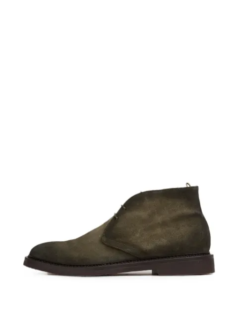 Officine Creative lace-up suede boots Green OCUHOPF211LIC89