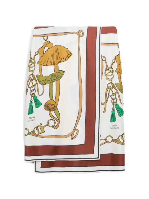 Dorothee Schumacher scarf-print wrap midi skirt White 647305