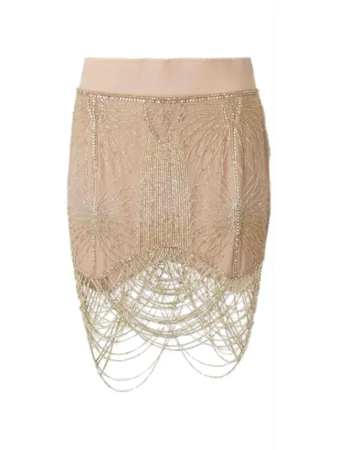 The Attico bead-embellished Petite Chandelier mini skirt Neutrals 261WCR00165EMB037RAPETITCHANDELIEREMBROIDERY
