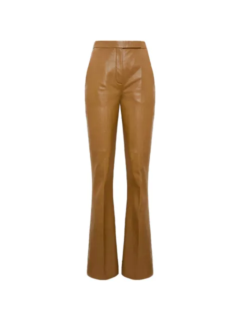 Dorothee Schumacher pressed-crease leather trousers Brown 263644103
