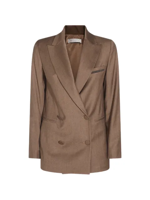 Antonelli double-breasted peak-lapels blazer Brown R3516875225