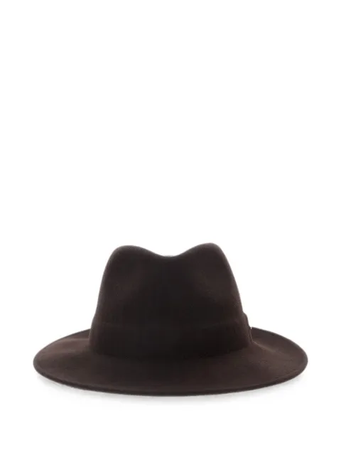 TWINSET logo-plaque wool hat Brown 262TA445013411