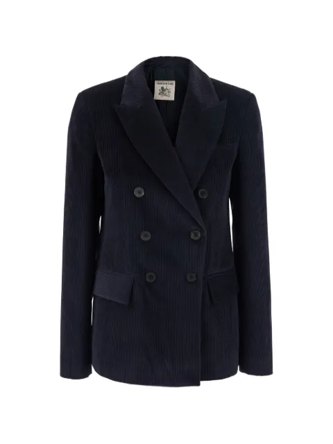 Semicouture double-breasted corduroy jacket Blue S6WR40N121
