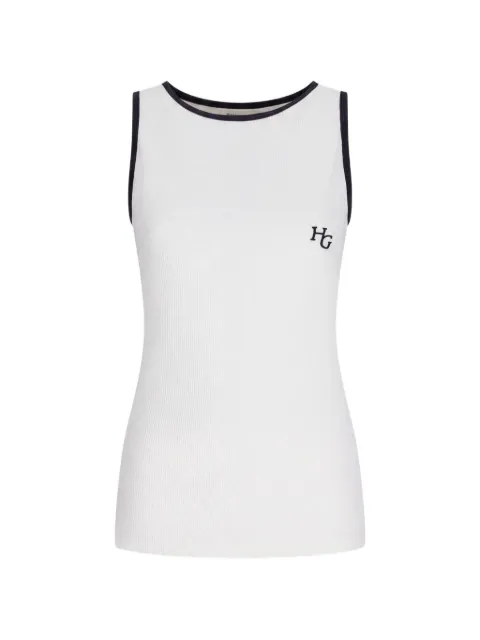 HOUSE OF GRAVITY logo-embroidered ribbed-knit top White HG3042603