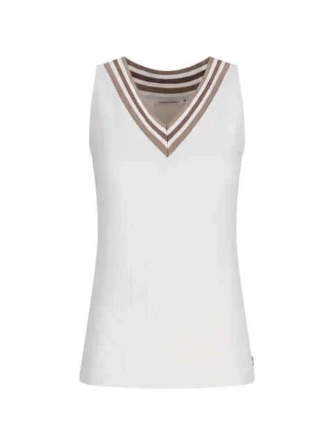 HOUSE OF GRAVITY V-neck ribbed-knit top White HG3042603