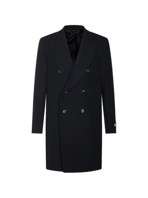 Canali double-breasted peak-lapels coat Blue 55270FF06121