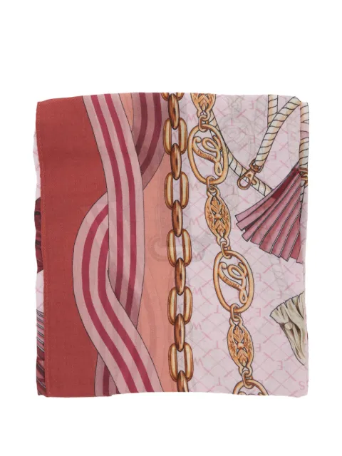 TWINSET chain-print striped scarf Pink 262TA4680