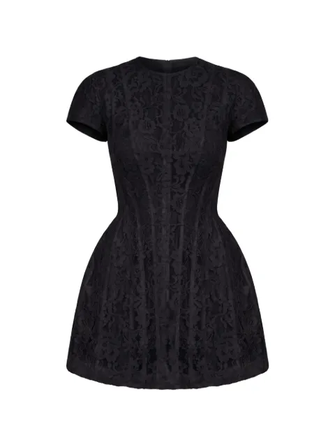 POST MERIDIEM lace-overlay sculpted-silhouette mini dress Black LACEDRESSWITHSCULPTEDSILHOUETTE