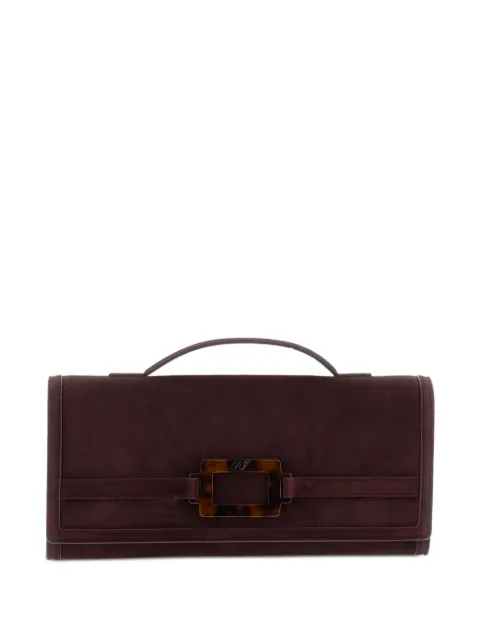 Roger Vivier buckle-detail suede crossbody bag Red RBWAORC2200UMG