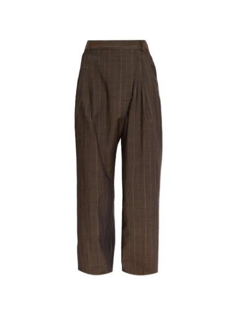 GANNI trousers in brown pinstripe wool Brown A1080174