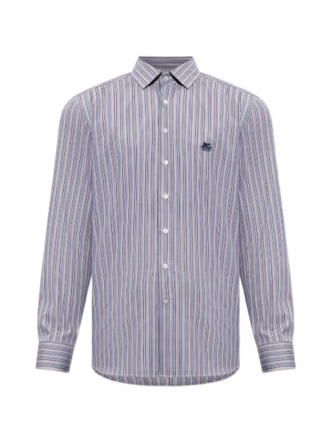 ETRO striped logo-embroidered shirt Blue MRIB000299TR5B2