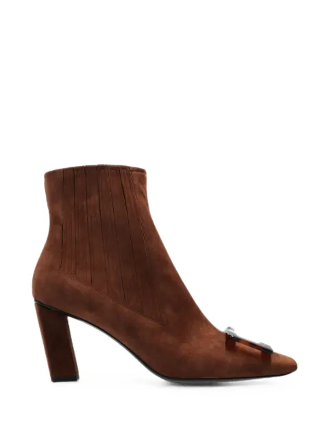 Roger Vivier Turtle Chelsea buckle-detail ankle boots Brown RVW71345860HR00