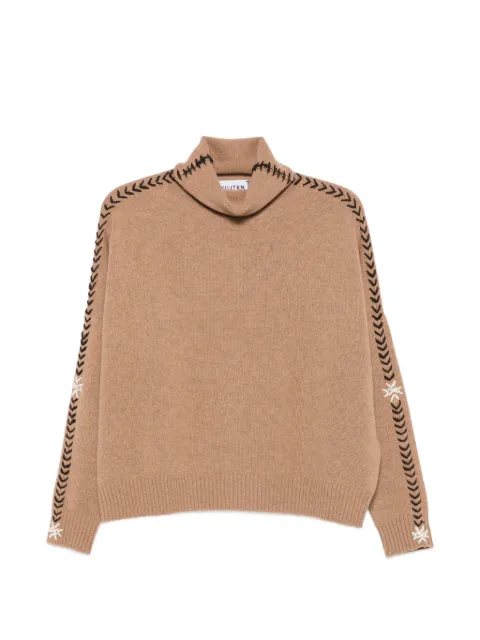 kujten Thea Snow whipstitch-trim sweater Brown F5136