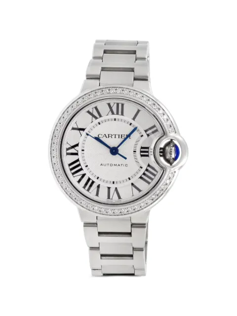 Cartier Ballon Bleu 33mm diamond watch White W4BB0023