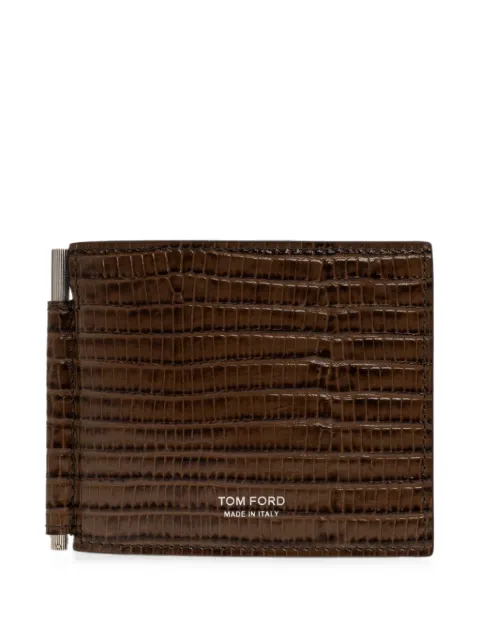TOM FORD lizard-effect money-clip wallet Brown Y0231LCL483S