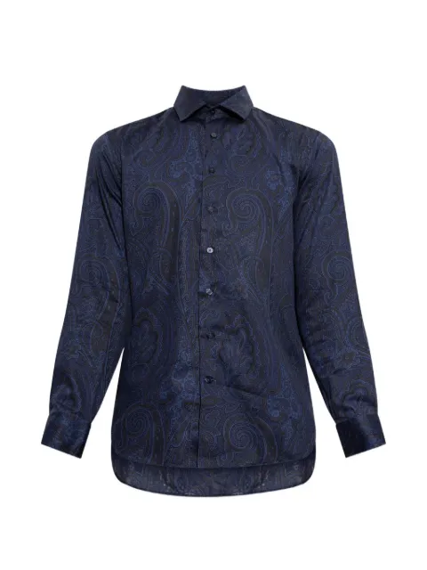 ETRO cotton satin shirt with arnica motif Blue MRIB000199SA51X