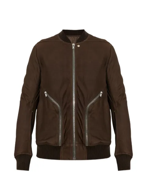 Rick Owens zip-detail leather jacket Brown RU02F4779LBS