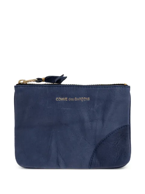 Comme Des Garçons logo-print calf leather pouch Blue SA8100WW0