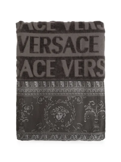 Versace Home Barocco-print logo-jacquard towels Grey ZSET5TO01ZCOSP052