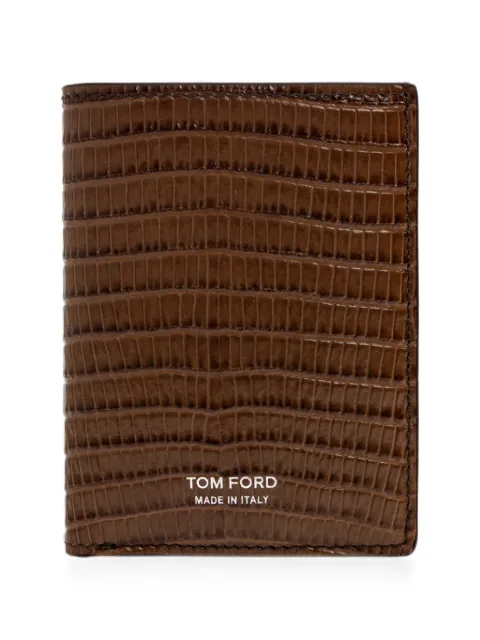 TOM FORD crocodile-effect leather wallet Brown Y0279LCL483S