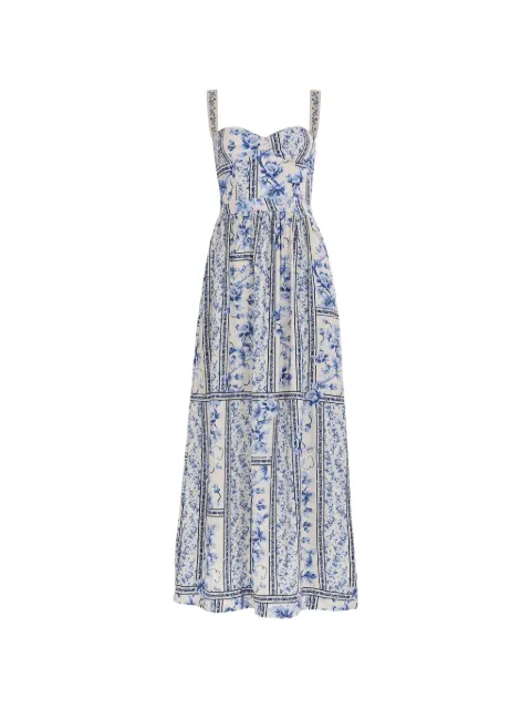 Agua Bendita Marcia floral-print smocked dress Neutrals 21780