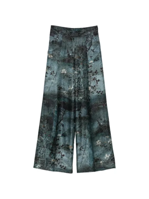 Pierre-Louis Mascia abstract-print wide-leg trousers Blue 12956
