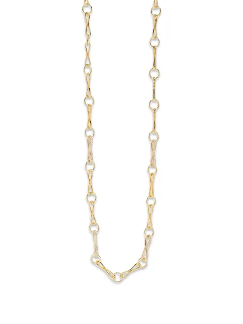 Azlee diamond large double link necklace Gold HMC2DP16