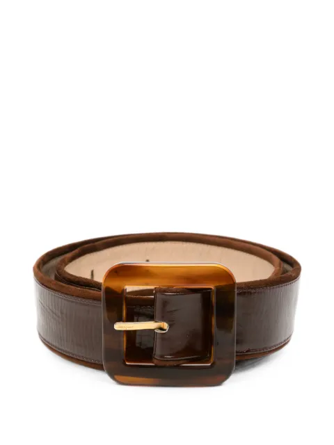Ferragamo Pre-Owned 1970s tortoiseshell-effect buckle belt Brown SF180CPK