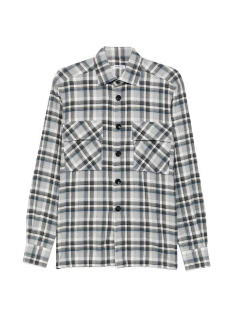 Kiton check-pattern button-up shirt White UMC036H0985802000
