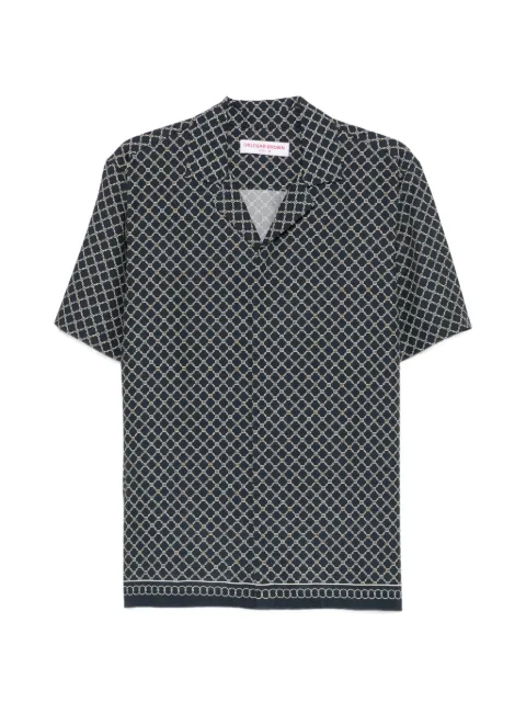 Orlebar Brown geometric-print short-sleeve shirt Blue 282694