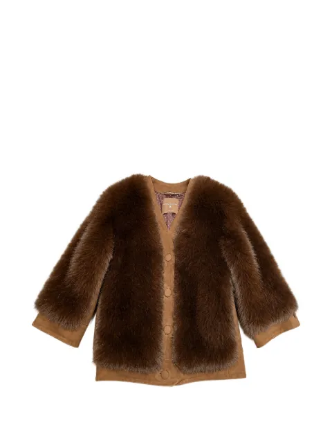 Ermanno Scervino faux-fur panelled coat Brown D490D309IPOLJ91118