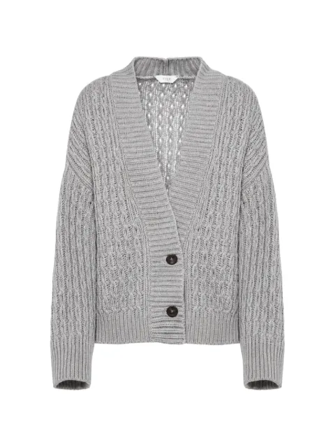 Malo Anna cable-knit cashmere cardigan Grey DXG158F1D86