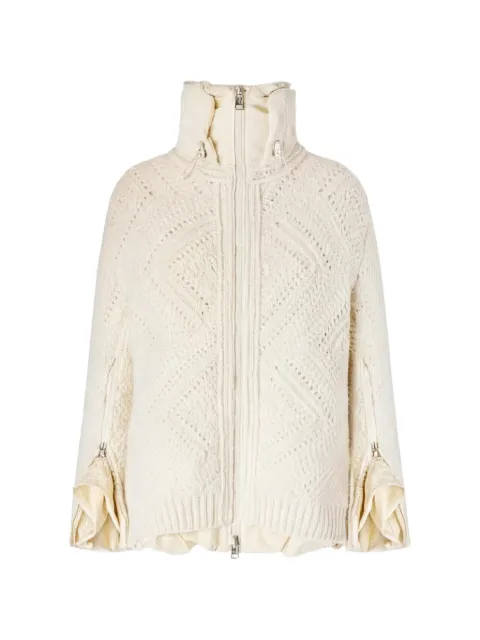 Ermanno Scervino cable-knit layered jacket Neutrals D490B300CMUUJ10107