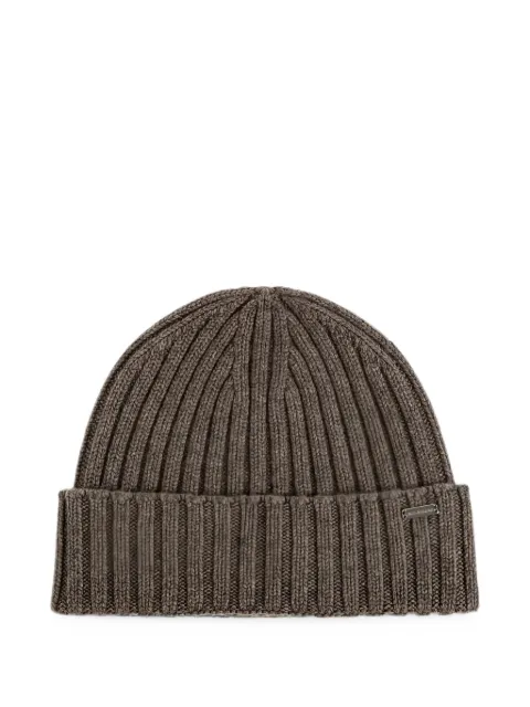 Paul & Shark ribbed-knit beanie hat Brown 16357101111