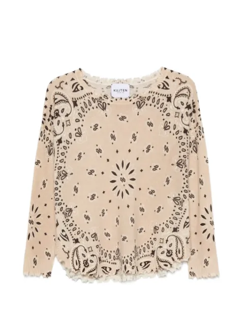 kujten bandana-print distressed-edge sweater Neutrals F2913MELABANDANABICO