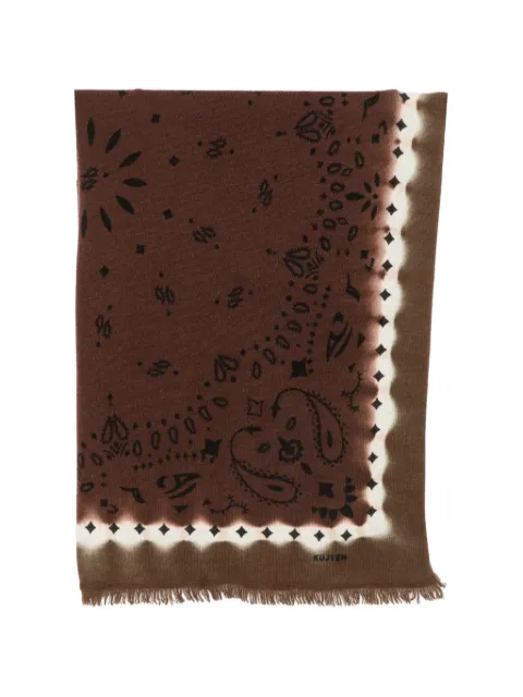 kujten fringed scarf Brown AK4110HACHIKOABBABANDANA