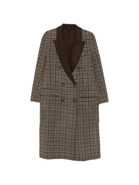 rag & bone check-pattern double-breasted coat Brown RAEK26F0MOW