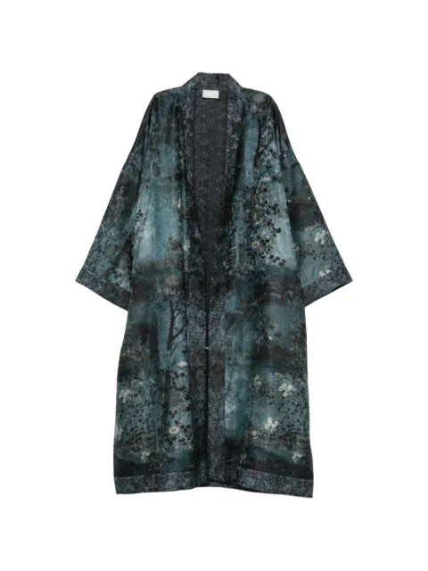 Pierre-Louis Mascia floral-print silk kimono Blue 125258