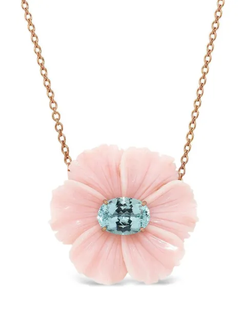 Irene Neuwirth Tropical Flower aquamarine and opal necklace Pink NOKPIAQF1011XZ