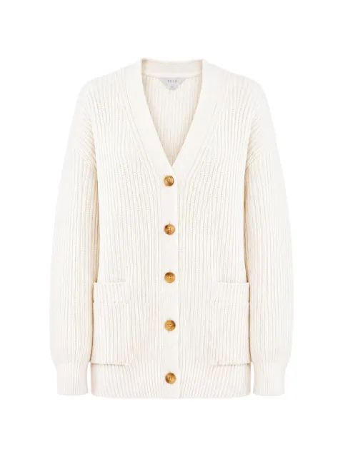 Malo ribbed-knit cashmere cardigan White DXG215F1A02